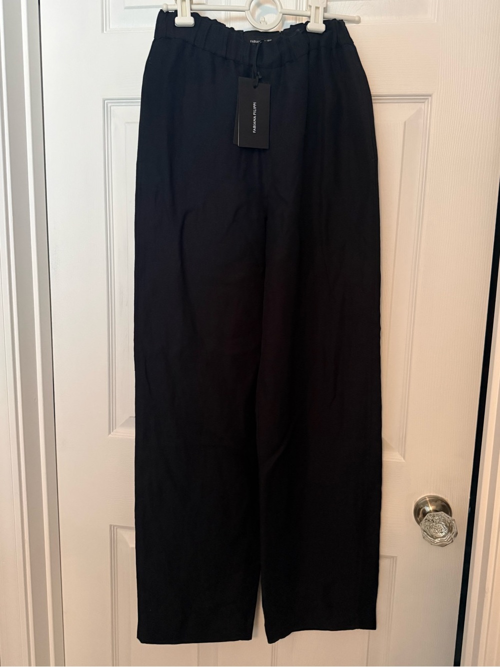 Fabiana Filippi Lightweight Black Straight-Leg Pants Size XS / IT 36 NWT